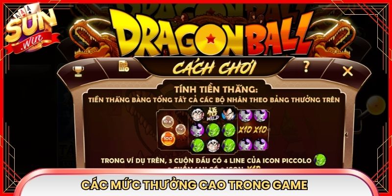 Các mức thưởng cao trong game