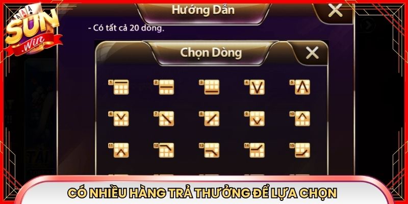 Có nhiều hàng trả thưởng để lựa chọn