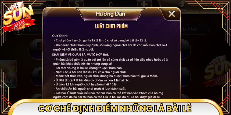 Phỏm Sunwin và cơ chế định điểm những lá bài lẻ