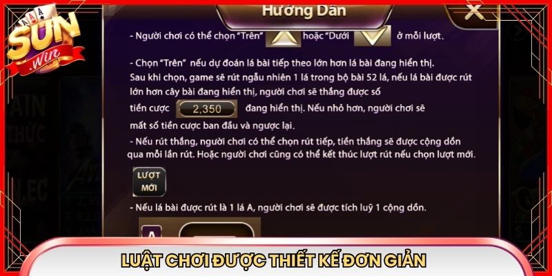 Luật chơi được thiết kế đơn giản